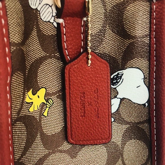 Coach Brown and Red Snoopy Shoulder Bag - Picture 8 of 12